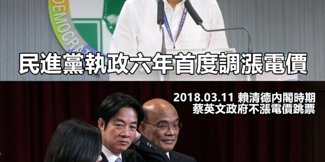 看來清德兄只能以無黨籍參選2024了。
 （本集由賴清德領銜主演）
 民進黨稱「首度」漲電價 國民黨：賴清德當院長就調過...