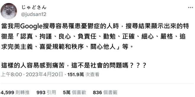 錯的不是我，是世界
有這些特質的朋友辛苦了，當感到痛苦時，我想跟您說社會雖然可能沒辦法那麼快改變，但您可以尋求專業的醫學...