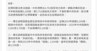 假訊息的假訊息

12月24日我一篇談政府稅收超徵和財劃法的文，被事實查核中心拿來當查核範例，然後還判定內容錯誤。事實查...