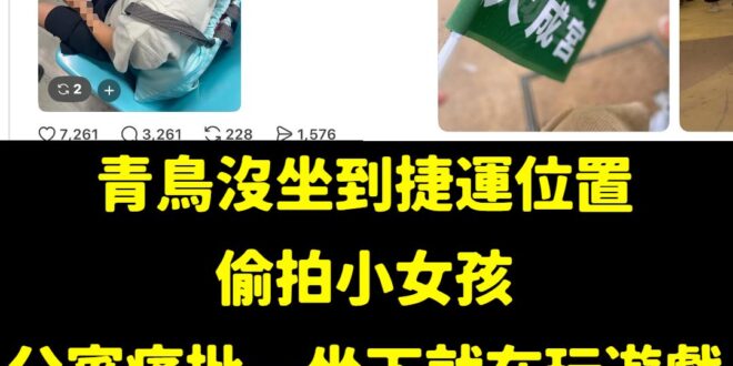 經查核該青鳥的臉書跟脆，確實是支持大罷免的青鳥，沒想到現在青鳥除了要獵巫在路上拍照的人，更要偷拍公審坐在捷運座位上的小女...