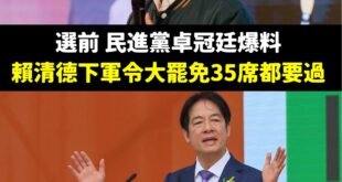 賴清德沒輸啦叫什麼叫，選前黨中央下軍令35席都要過，選輸後就是「不是某一方的失敗」、「是公民力量」。

搞大罷免造成台灣...