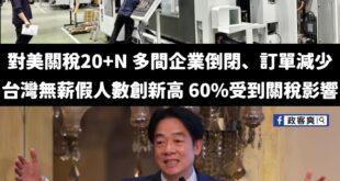 現在基本上只要走去跟中小企業老闆說：「你知道嗎？台灣現在經濟很好！」

他基本都會回你：「喜勒供啥毀？」

在對美關稅2...