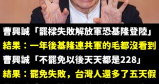 這篇就是追蹤一下進度。

2024/10/12 曹興誠在罷免謝國樑晚會強調「如果謝國樑繼續擔任市長，恐會引領解放軍登陸基...