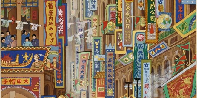 左邊這幅「南街殷賑」是膠彩畫家郭雪湖所繪1930年的大稻埕，各位對比現在的街景可以發現，從日據時代1930到此刻的202…