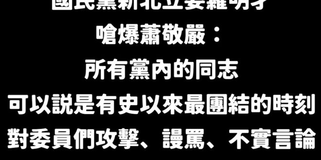 國民黨第二位新北立委跳出來痛罵蕭敬嚴~

關於蕭敬嚴有沒有膽量嗆外敵這件事，我應該是最清楚的，畢竟我看了幾十個他上綠營政…