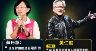 蘇巧慧遇到問題就只會繞圈子、逃跑，當全世界企業都在討論電力問題、使用核電，只有蘇巧慧跟沈伯洋在扯變電所

像蘇巧慧這種還...