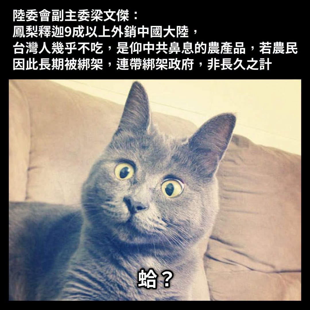 ⋯⋯有沒有那麼一種可能是
我們有吃，只是賣對岸價格好
所以都拿去賣對岸了，台灣反而少而且貴
才會有這種看起來好像台灣人不...
