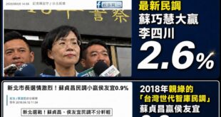 我來預判蘇家老招的預判，今天這份民進黨自做的蘇巧慧贏李四川2.6%的民調，純粹是壯膽用的，因為他老爸也用過

2018/...