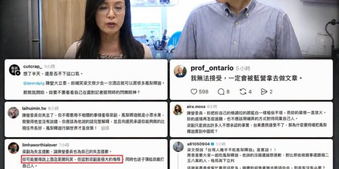 昨天陳瑩講完梁文傑「少去酒店」

結果大量青鳥原地暴怒，痛批陳瑩「講梁文傑去酒店是污辱、低俗」「直接放棄陳瑩」

連綠營...