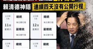 7/6賴清德回應過後，在面對食安問題時就整個人消失了。

現在致癌油風暴持續擴大，很多知名餐廳、賣場、便利商店都一堆中標...