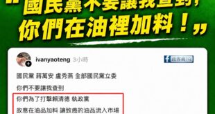 藍營縣市小心了，現在青鳥要查你們有沒有偷加料

原來青鳥人均一個名偵探柯南，厲害了

我懷疑搞不好蔣萬安跟盧秀燕在油裡面...