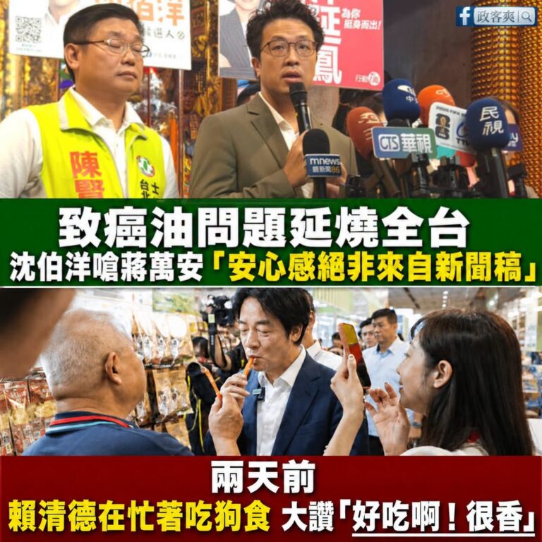 關於食用油問題，蔡英文曾經說過一句話「我們認為，完全執政的國民黨，就應該負起完全的責任。」

結果代表民進黨參選台北市長...
