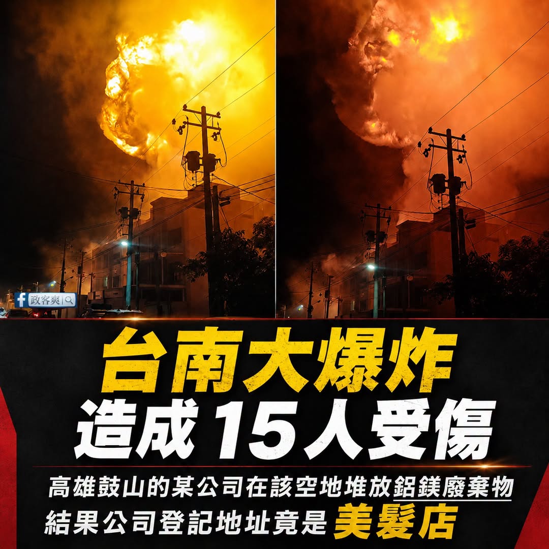台南大爆炸還真是詭異

空地藏鎂鋁廢棄物，結果公司登記地址是「美髮店」

讓人想到「小吃店買快篩」、「裝修公司拿國防標案...