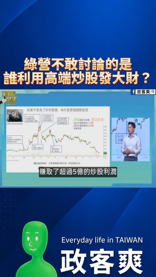 綠營不敢討論的是，誰利用高端炒股發大財？