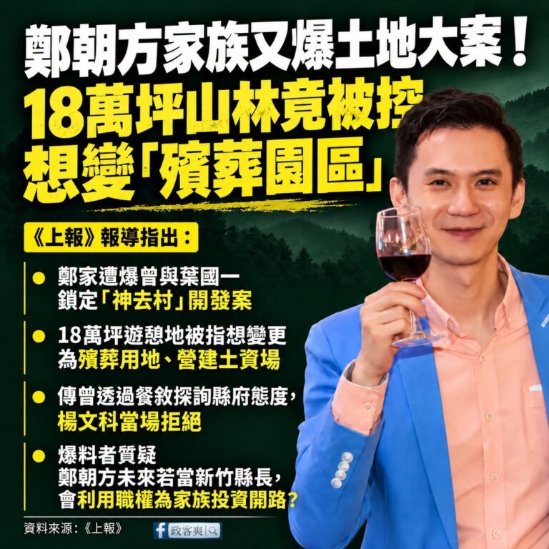 別人選縣長，是想服務縣民
鄭朝方家族看起來比較像「想當土地的主人」

神去村是哪？

神去村本來是竹東五指山下的山林渡假...